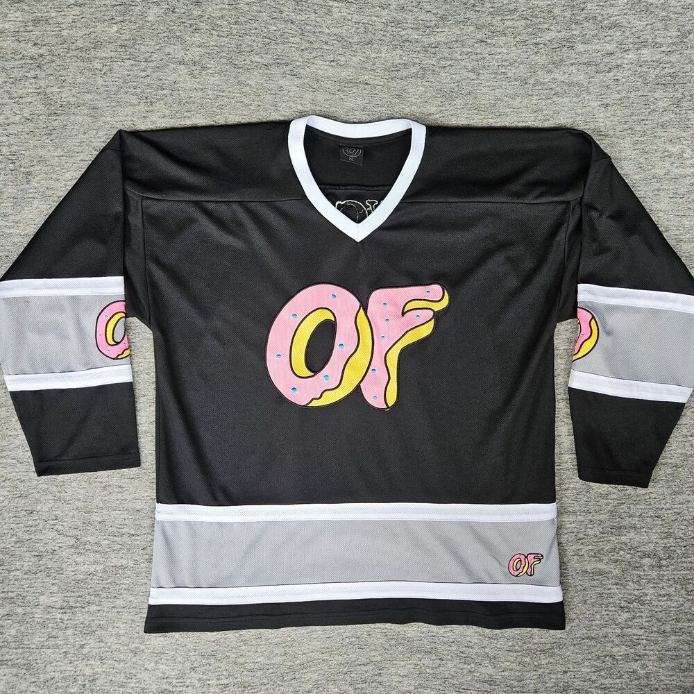 Odd Future Donut Hockey Jersey Men's XL Black OFWGKTA Tyler The Creator RARE